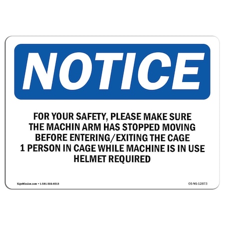 Signmission OSHA Sign, For Your Safety Please Make Sure Machine, 7in X 5in Decal, 7" W, 5" H, Landscape OS-NS-D-57-L-12873